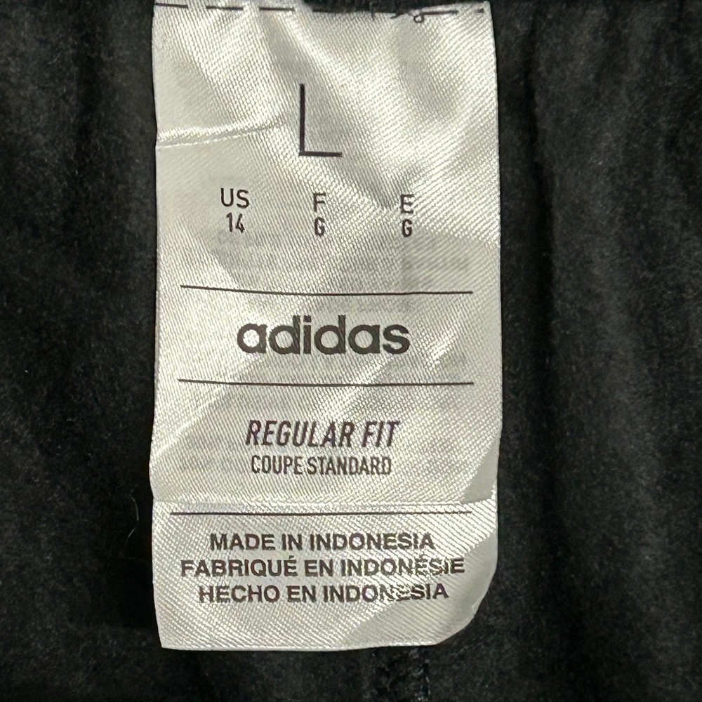 Adidas Joggers Womens Size L Black Regular Fit 3-Stripe Cuffed Athletic Pants - Picture 6 of 9